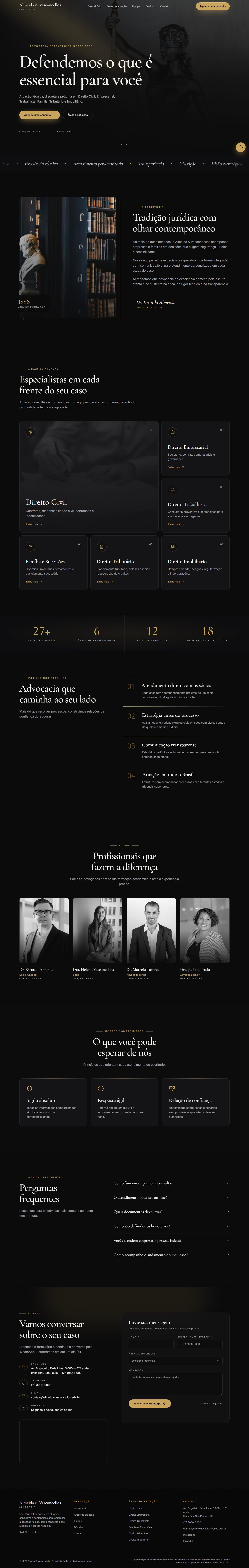 Captura de tela do site de Almeida & Vasconcellos Advocacia